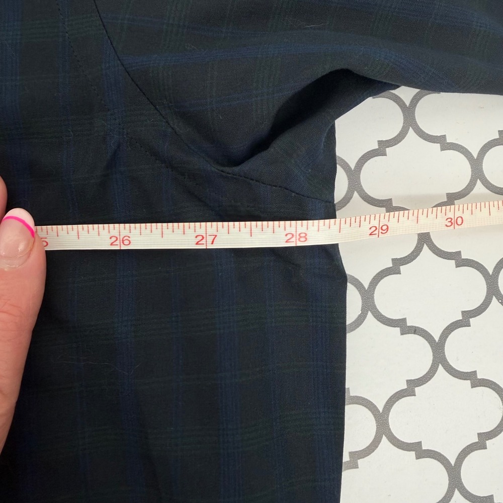 Nautica Button Down Shirt Mens 18 34/35 Black Blue Plaid NWT Preppy Business - Picture 7 of 8